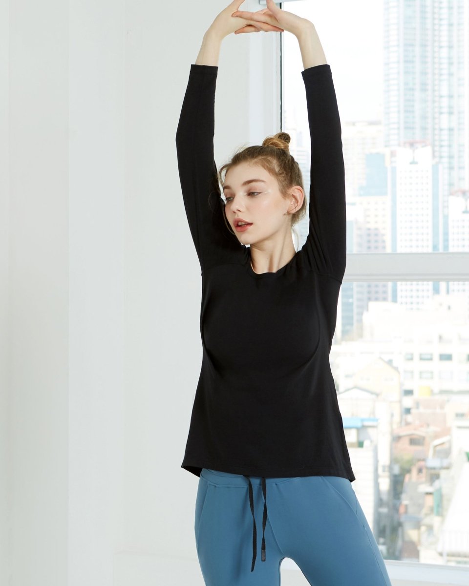 Rebody Essentials Scooped Long Sleeve Top - Lazy Paper Club