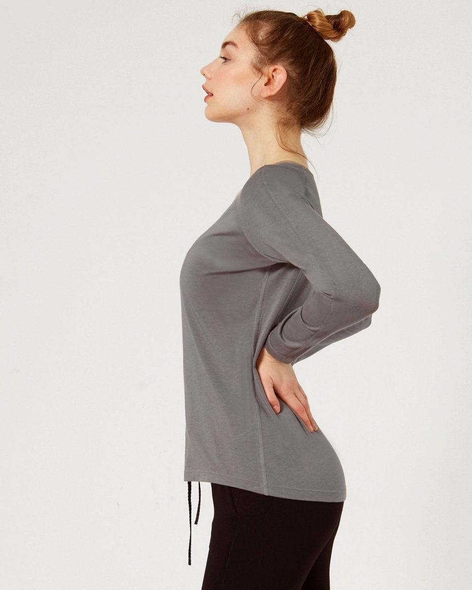Rebody Essentials Scooped Long Sleeve Top - Lazy Paper Club