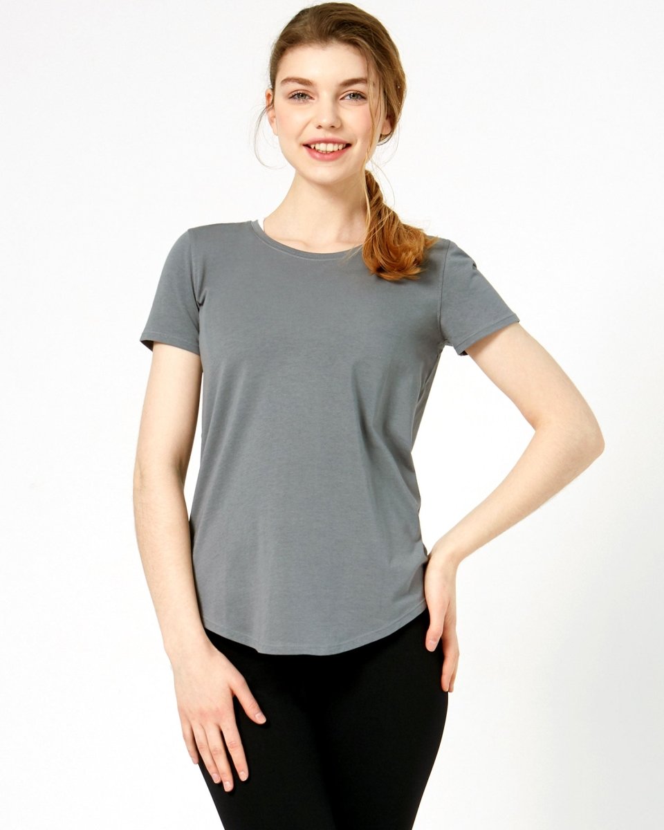 Rebody Essentials Scooped Short Sleeve Top - Lazy Paper Club
