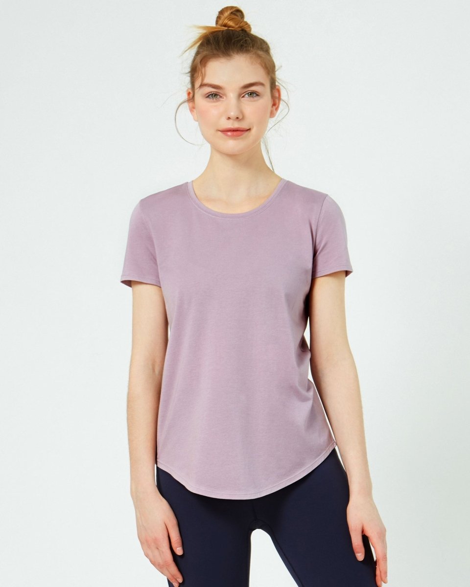 Rebody Essentials Scooped Short Sleeve Top - Lazy Paper Club