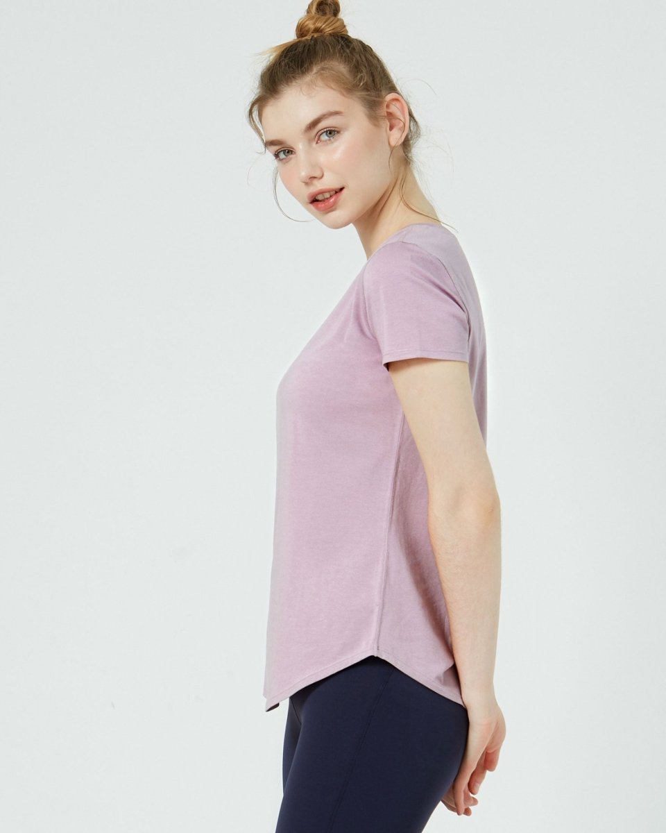 Rebody Essentials Scooped Short Sleeve Top - Lazy Paper Club