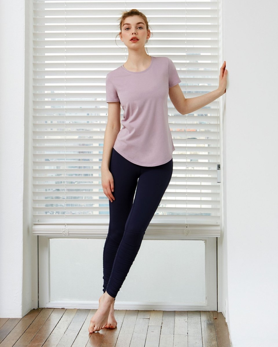 Rebody Essentials Scooped Short Sleeve Top - Lazy Paper Club
