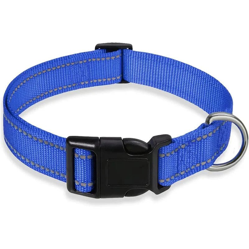 Reflective Nylon Dog Collar | Adjustable Safety Strap for Small and Medium Dogs - Lazy Paper Club