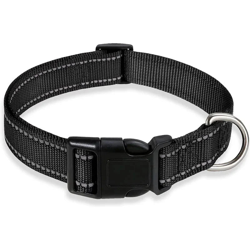 Reflective Nylon Dog Collar | Adjustable Safety Strap for Small and Medium Dogs - Lazy Paper Club