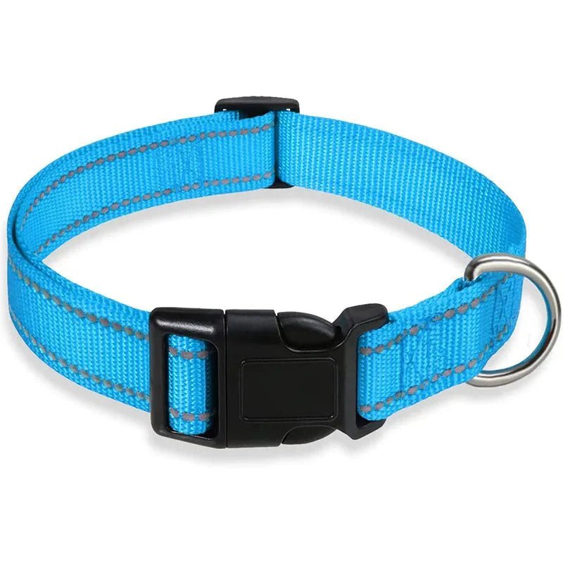 Reflective Nylon Dog Collar | Adjustable Safety Strap for Small and Medium Dogs - Lazy Paper Club