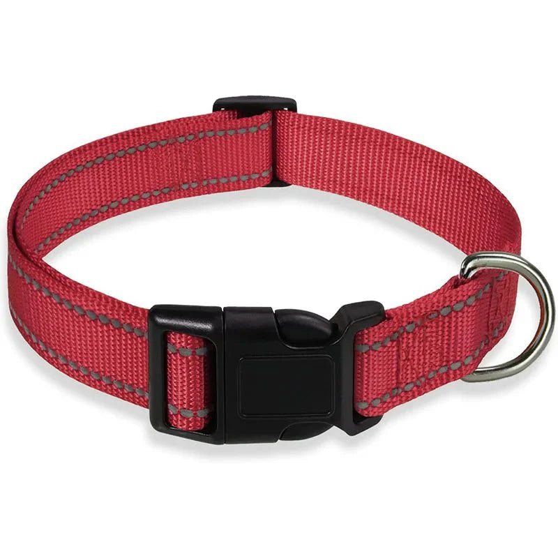 Reflective Nylon Dog Collar | Adjustable Safety Strap for Small and Medium Dogs - Lazy Paper Club