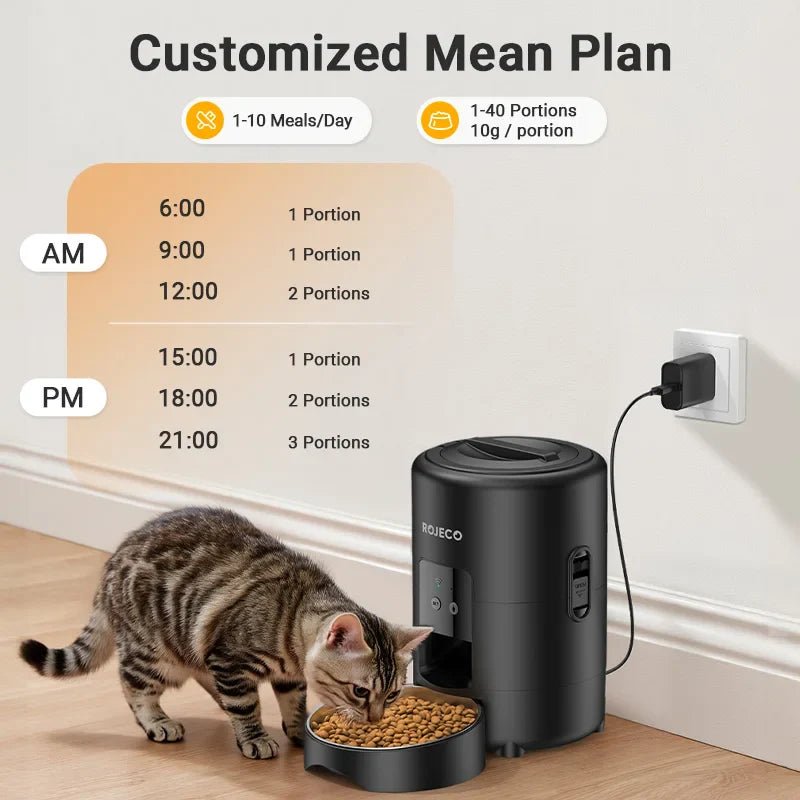 ROJECO 2L Automatic Pet Feeder | Smart WiFi Cat & Dog Food Dispenser - Lazy Paper Club
