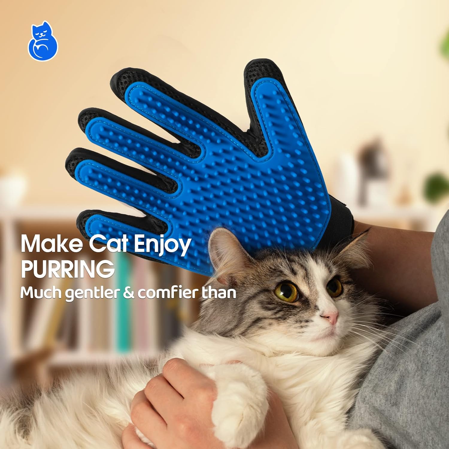 Silicone Pet Grooming Glove — 255-Tip Hair Remover Pet Supplies - Lazy Paper Club