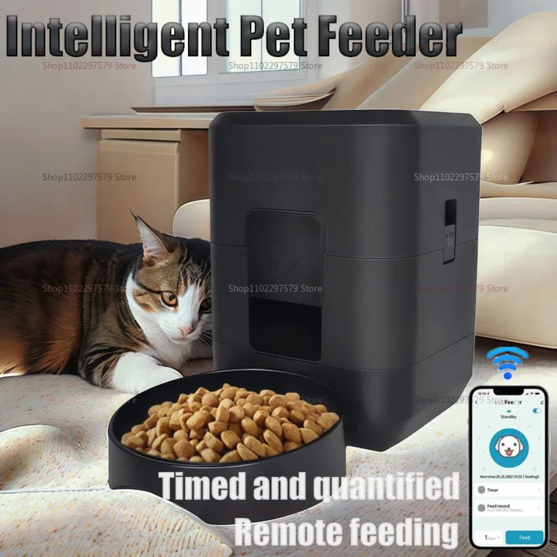 Smart Pet Feeder 2L Automatic Wifi Enabled Dry Food Dispenser for Cat Dog Home Use App Control Pet Supplies Auto Feeding System. - Lazy Paper Club