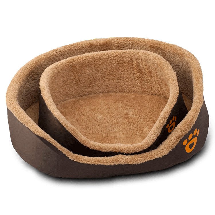 Soft Warm Wool Dog Bed Round Shape Pet Sofa 0 - Lazy Paper Club