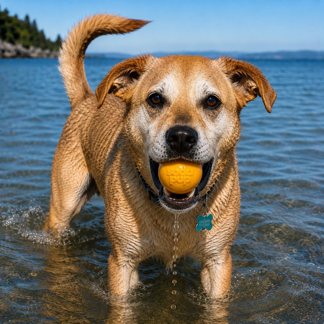 Squeak Ball - Durable Squeaky Dog Toy, Floats, Chew Toy | USA Made Rubber Dog Toys - Lazy Paper Club