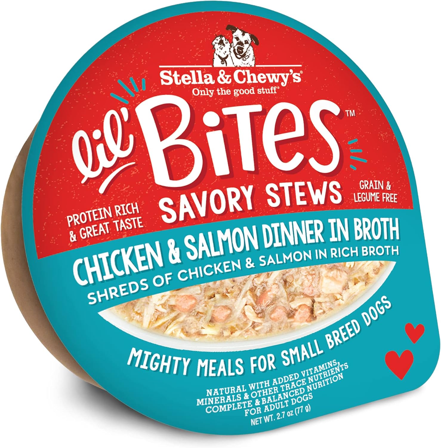 Stella & Chewy's Lil' Bites Savory Stews Chicken & Salmon Dinner in Broth Dog Food (2.7oz) Wet Dog Food - Lazy Paper Club