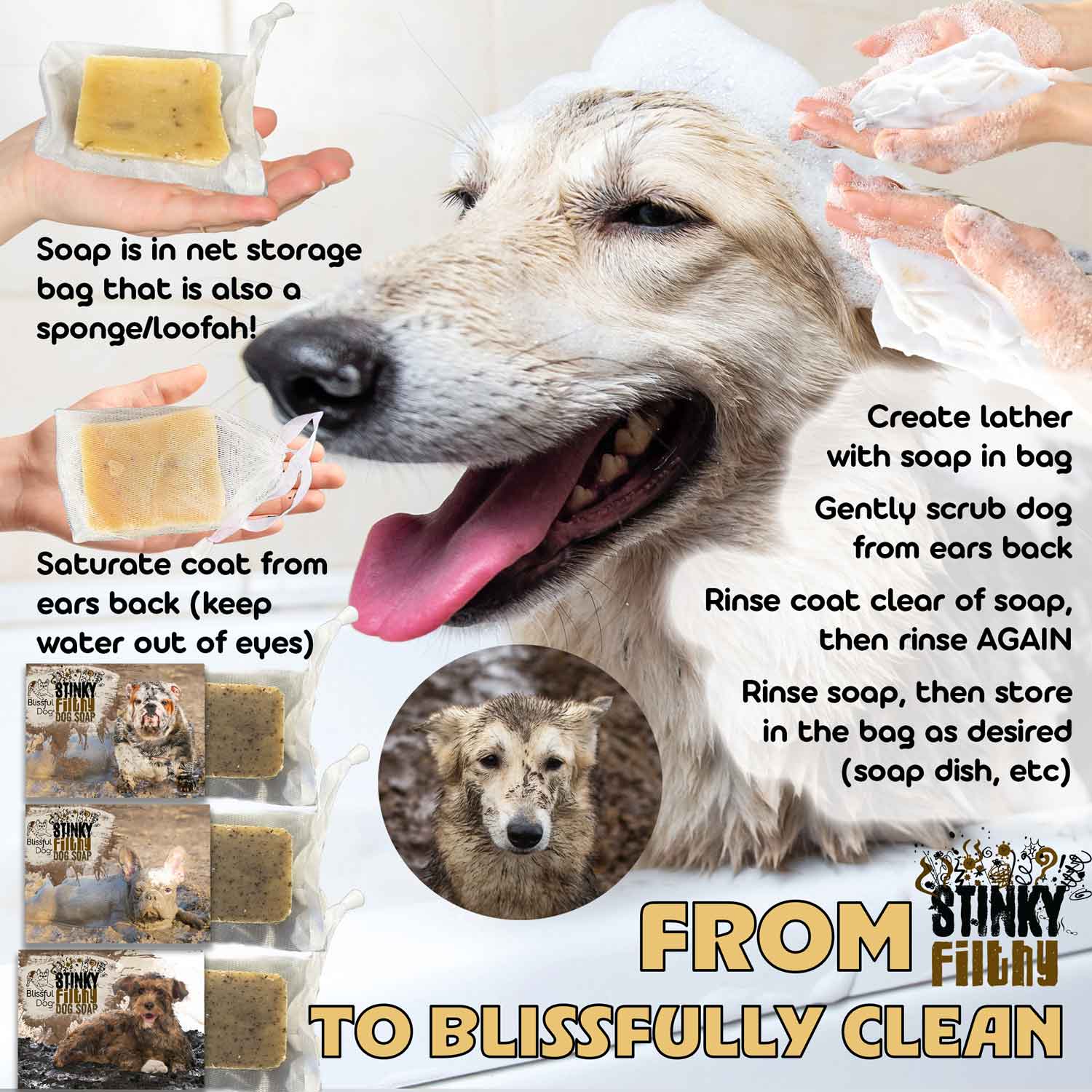 Stinky Filthy Dog Shampoo & Soap SHAMPOO - Lazy Paper Club