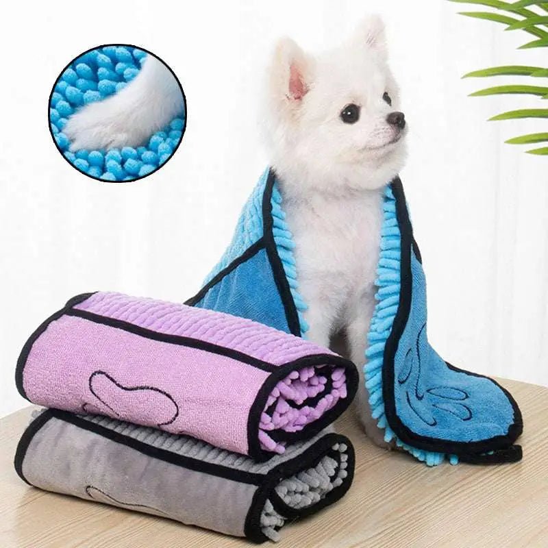 Super Absorbent Microfiber Bath Towel for Dogs Cats Pet Accessories - Lazy Paper Club