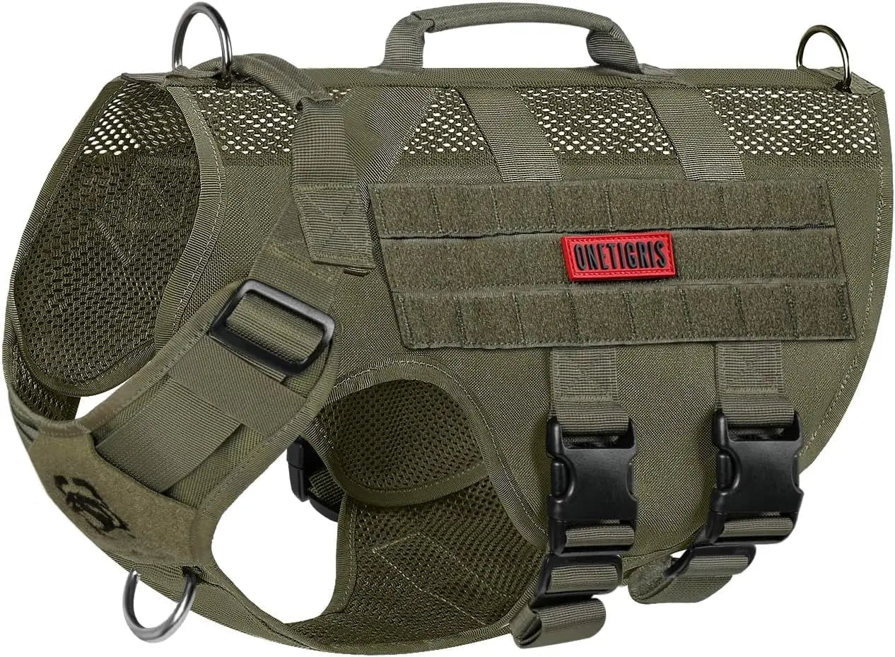Tactical No-Pull Dog Harness – Mesh Military Vest with Handles for S -XL Dogs - Lazy Paper Club