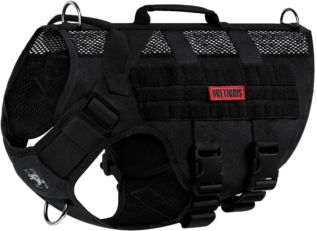 Tactical No-Pull Dog Harness – Mesh Military Vest with Handles for S -XL Dogs - Lazy Paper Club