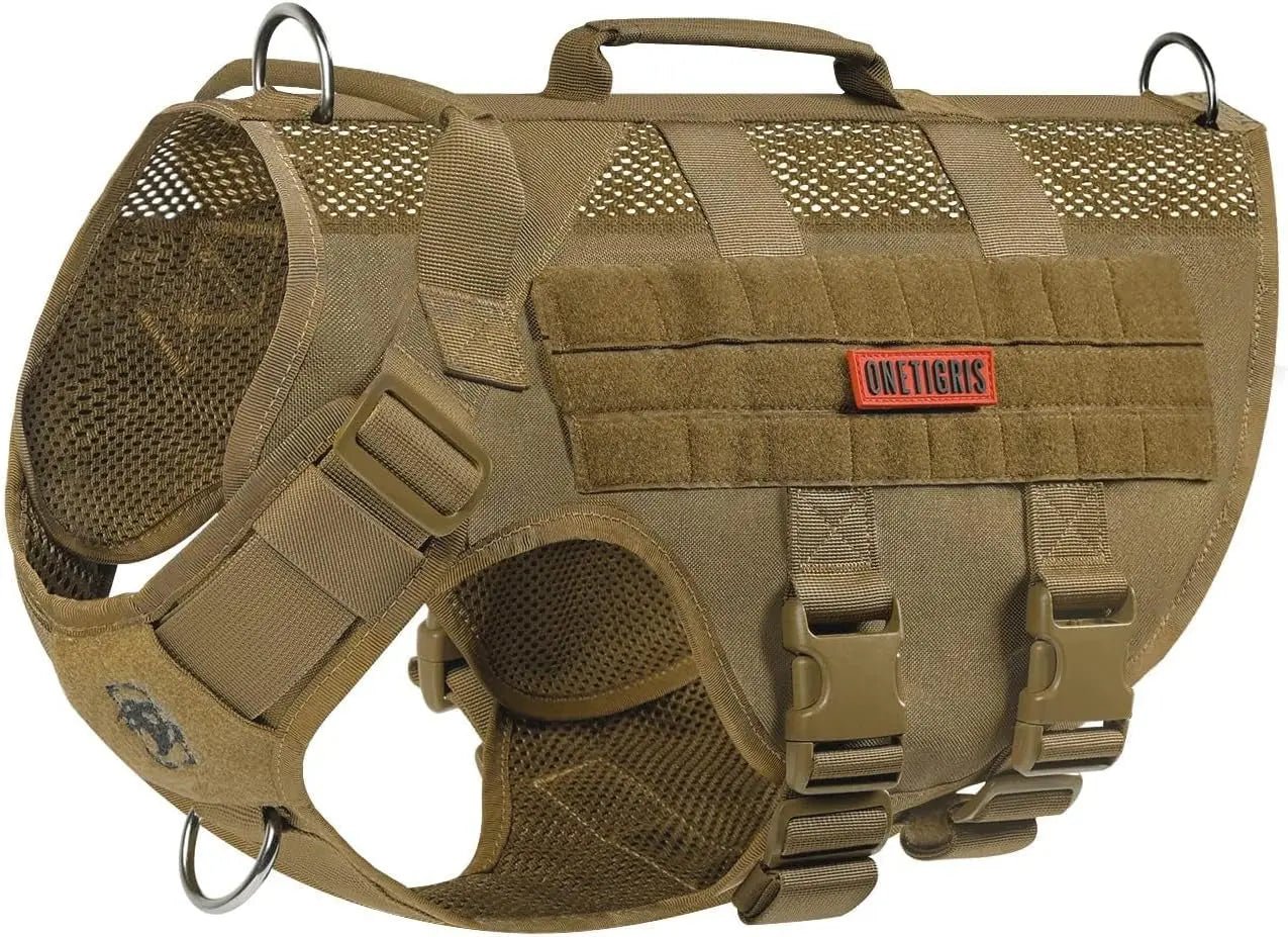 Tactical No-Pull Dog Harness – Mesh Military Vest with Handles for S -XL Dogs - Lazy Paper Club