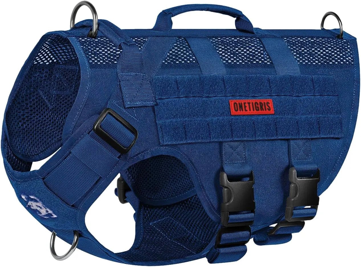 Tactical No-Pull Dog Harness – Mesh Military Vest with Handles for S -XL Dogs - Lazy Paper Club