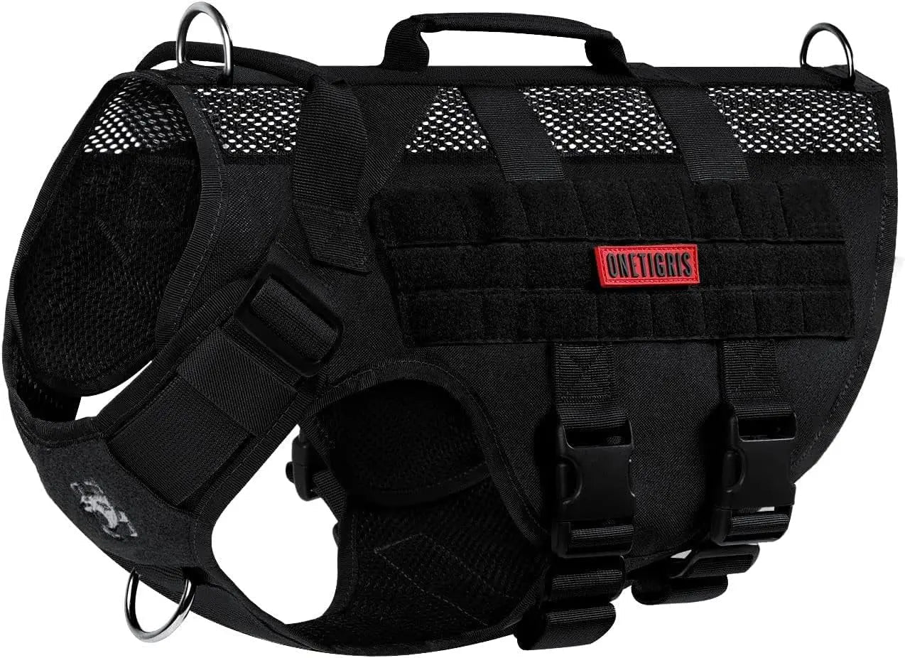 Tactical No-Pull Dog Harness – Mesh Military Vest with Handles for S -XL Dogs - Lazy Paper Club