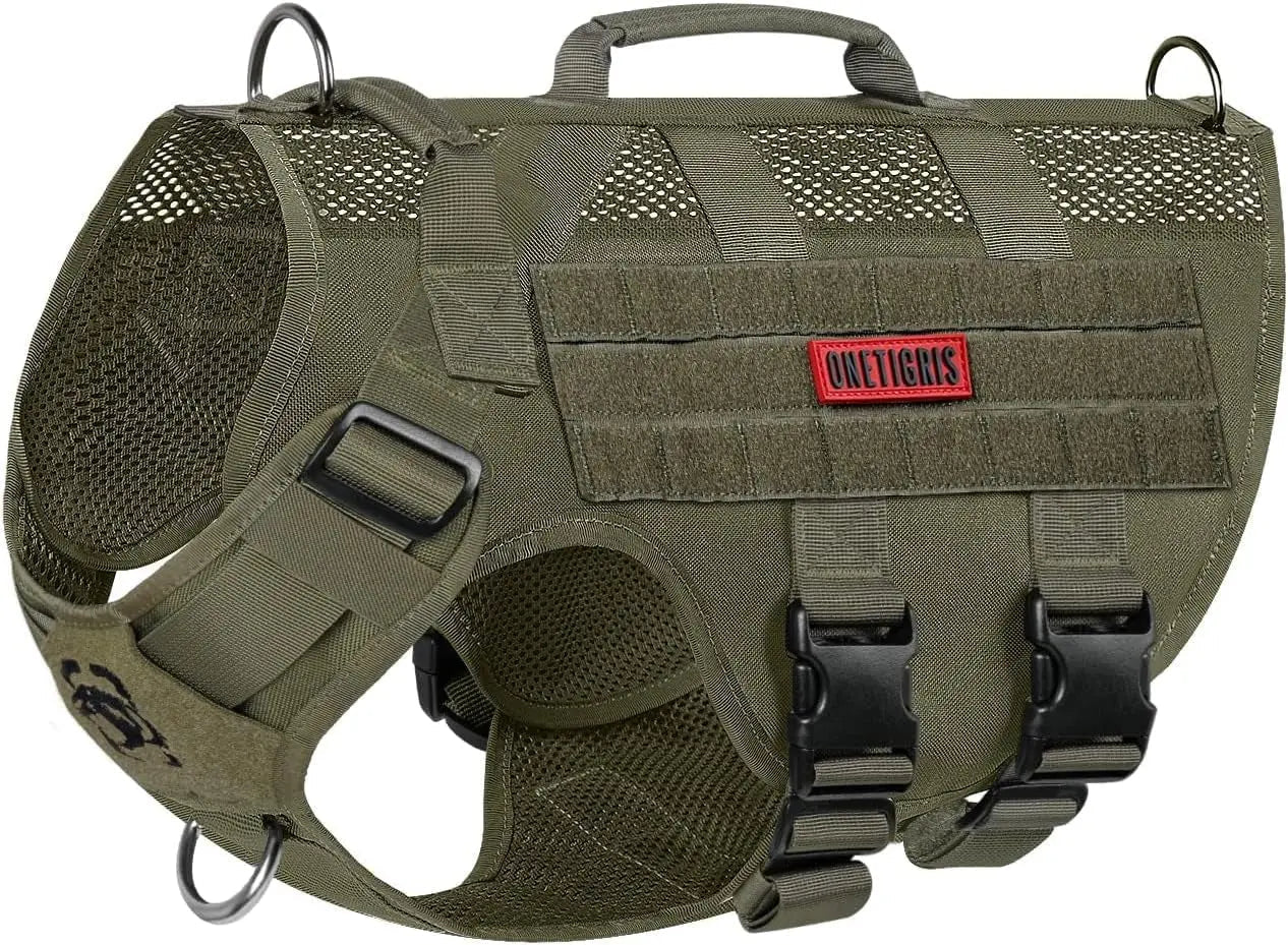 Tactical No-Pull Dog Harness – Mesh Military Vest with Handles for S -XL Dogs - Lazy Paper Club