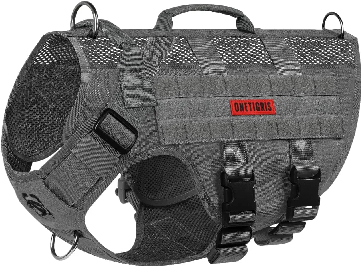 Tactical No-Pull Dog Harness – Mesh Military Vest with Handles for S -XL Dogs - Lazy Paper Club