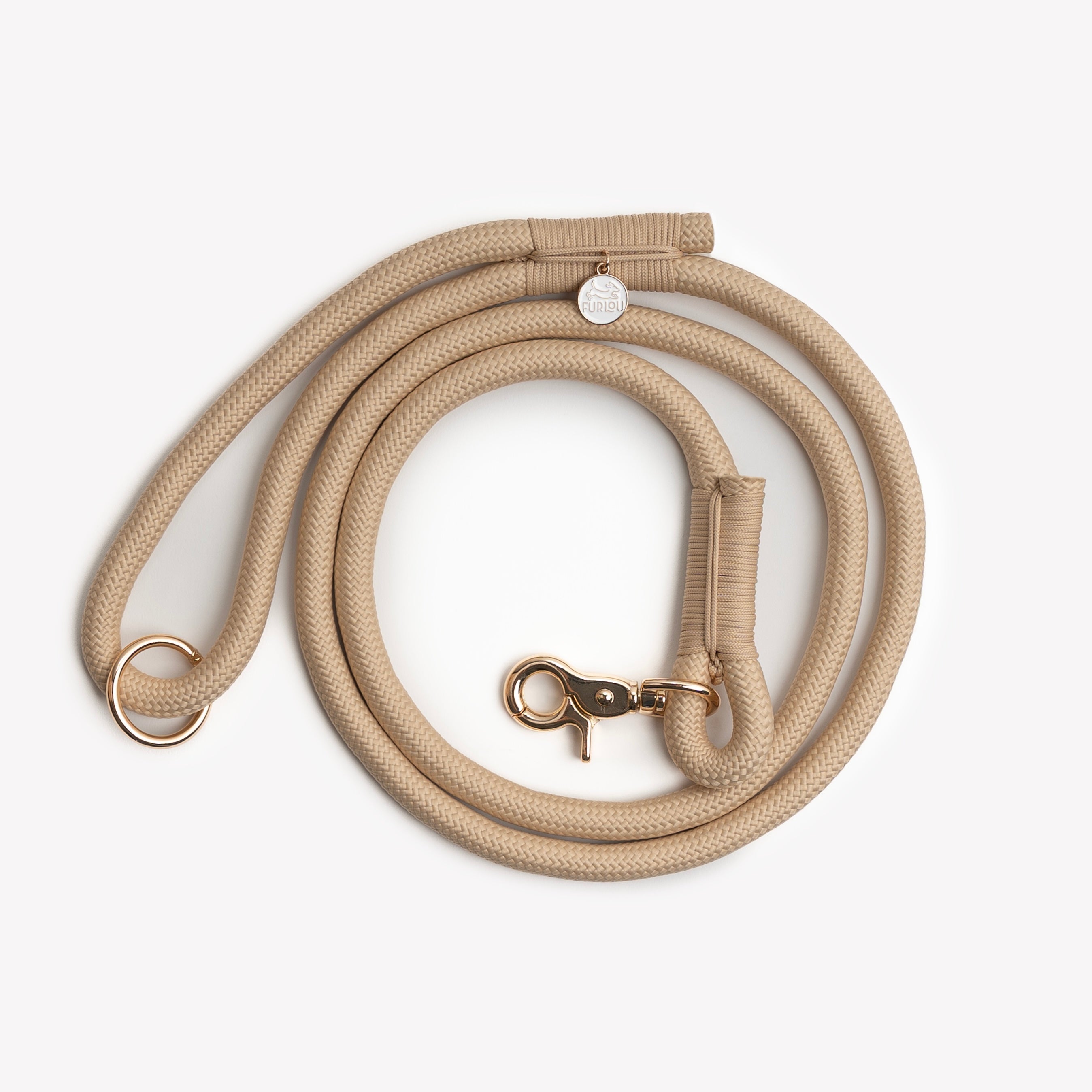'Tan' - Braided Rope Leash Regular Braided Leash - Lazy Paper Club