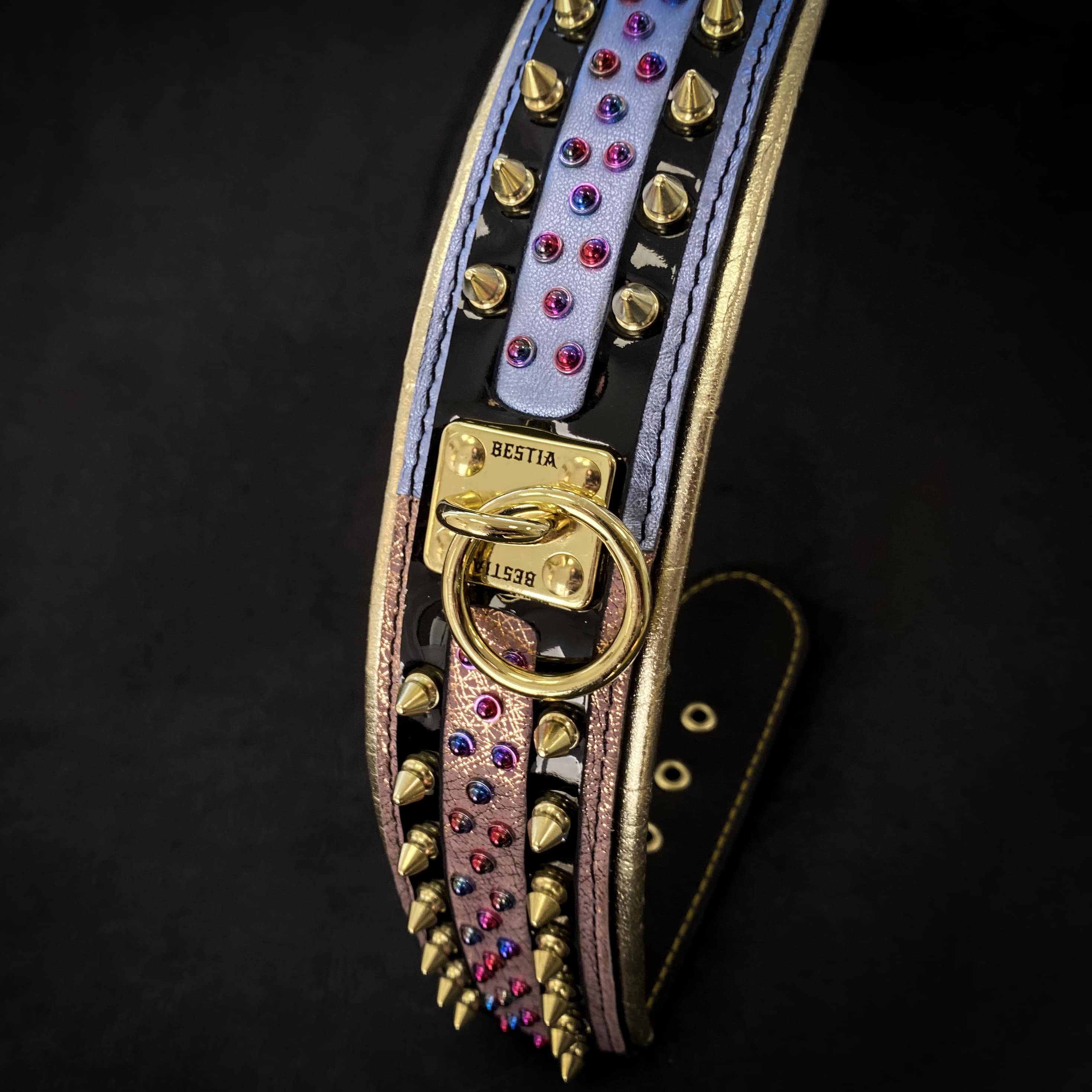The Candy Dog Collar Black Collars - Lazy Paper Club