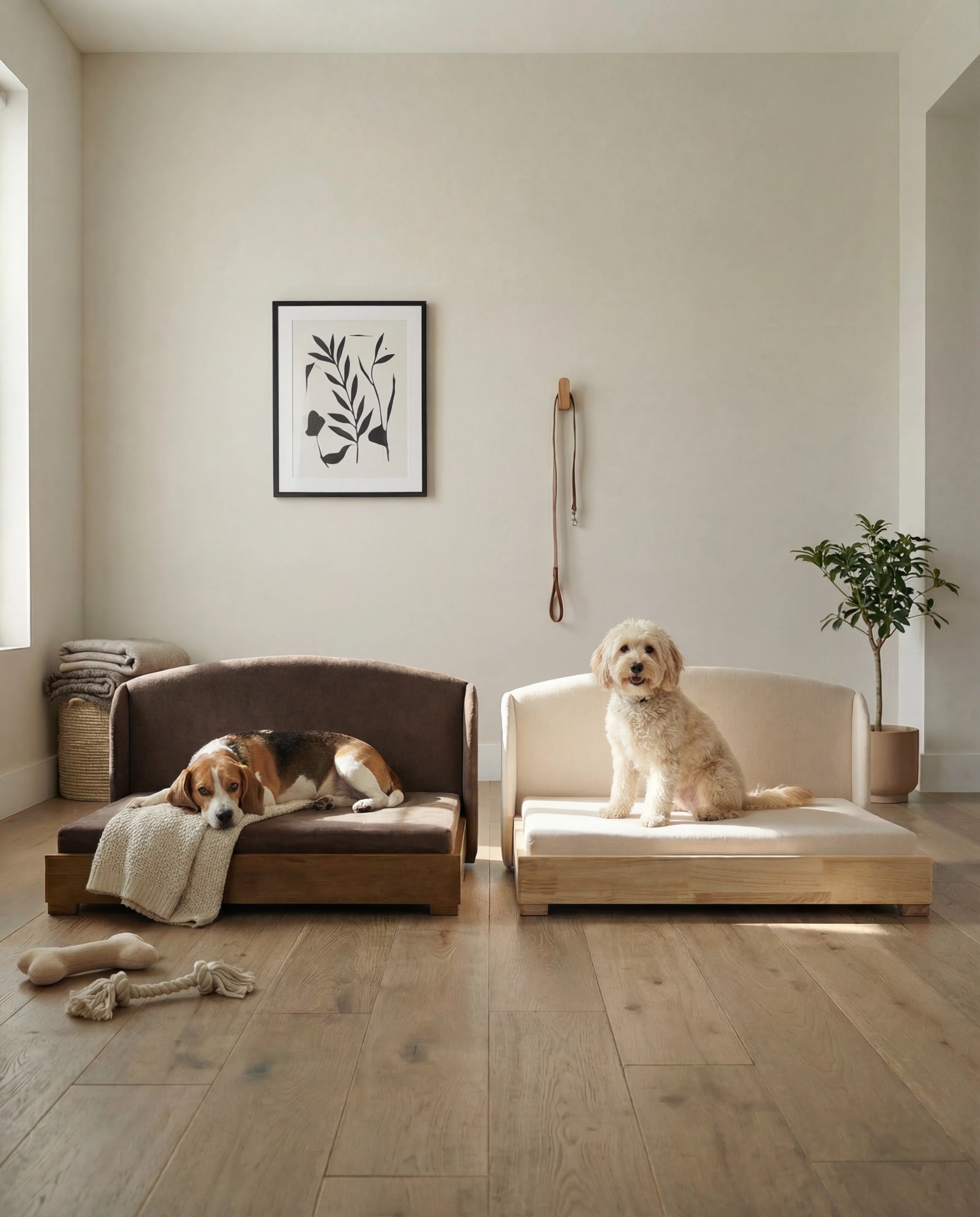 The Haven — Luxury Handcrafted Dog Bed | Solid Wood, Orthopedic, Waterproof lined Dog Bed - Lazy Paper Club