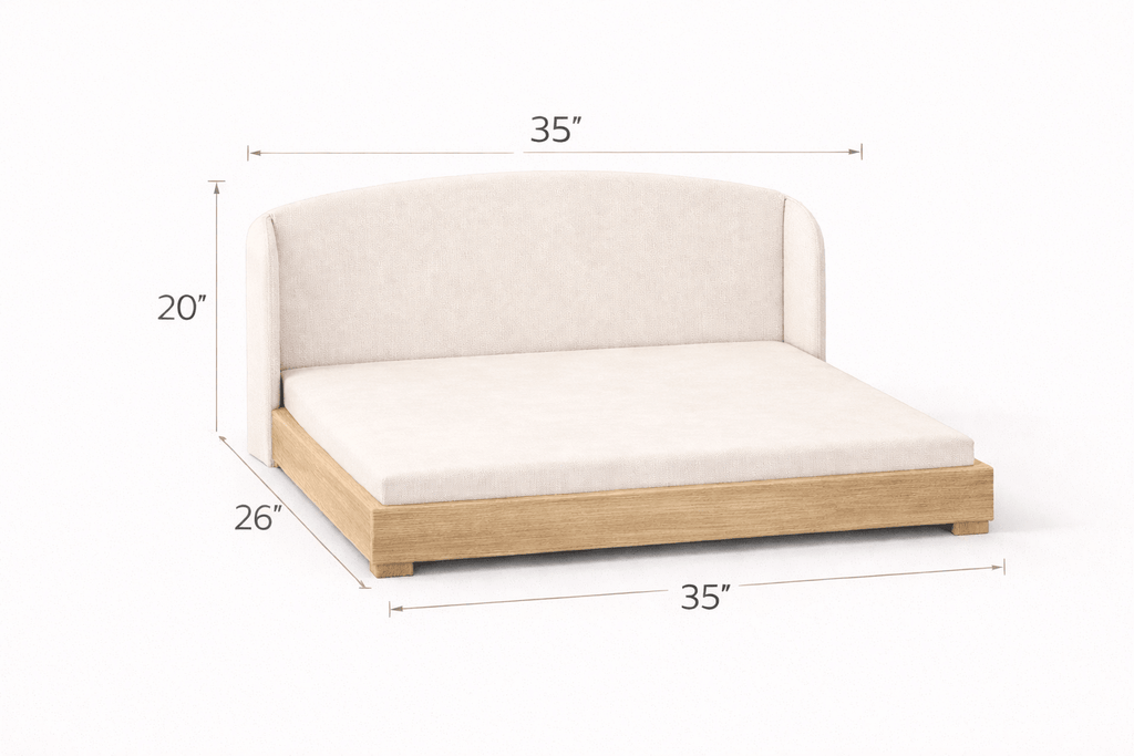 The Haven — Luxury Handcrafted Dog Bed | Solid Wood, Orthopedic, Waterproof lined Dog Bed - Lazy Paper Club
