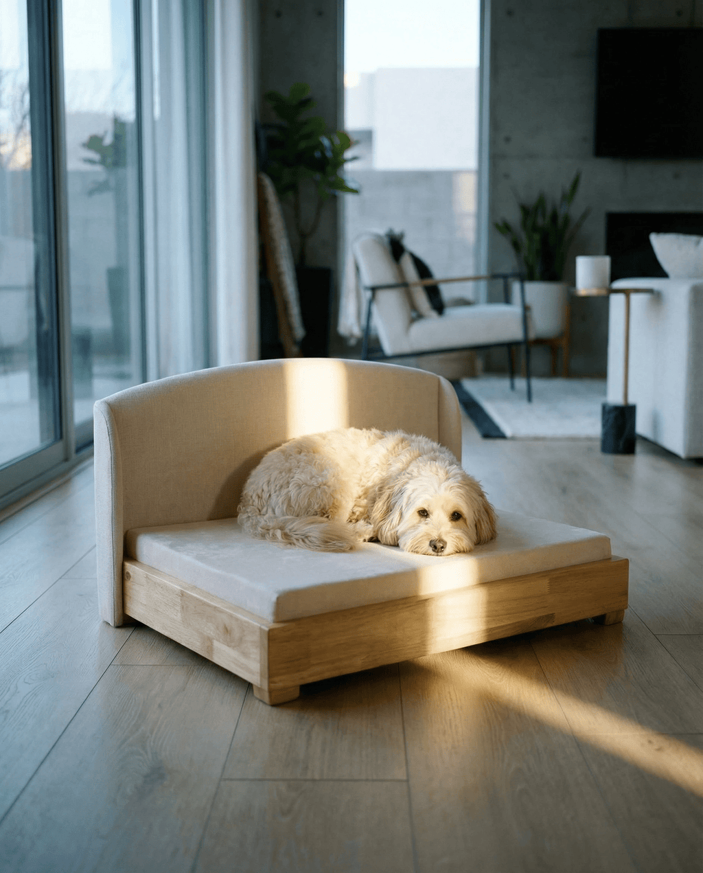 The Haven — Luxury Handcrafted Dog Bed | Solid Wood, Orthopedic, Waterproof lined Dog Bed - Lazy Paper Club