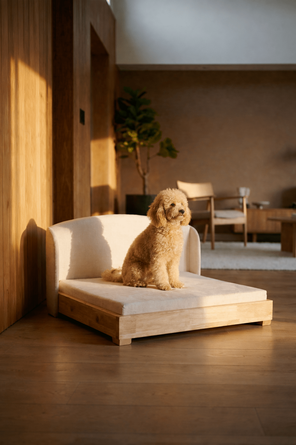 The Haven — Luxury Handcrafted Dog Bed | Solid Wood, Orthopedic, Waterproof lined Dog Bed - Lazy Paper Club