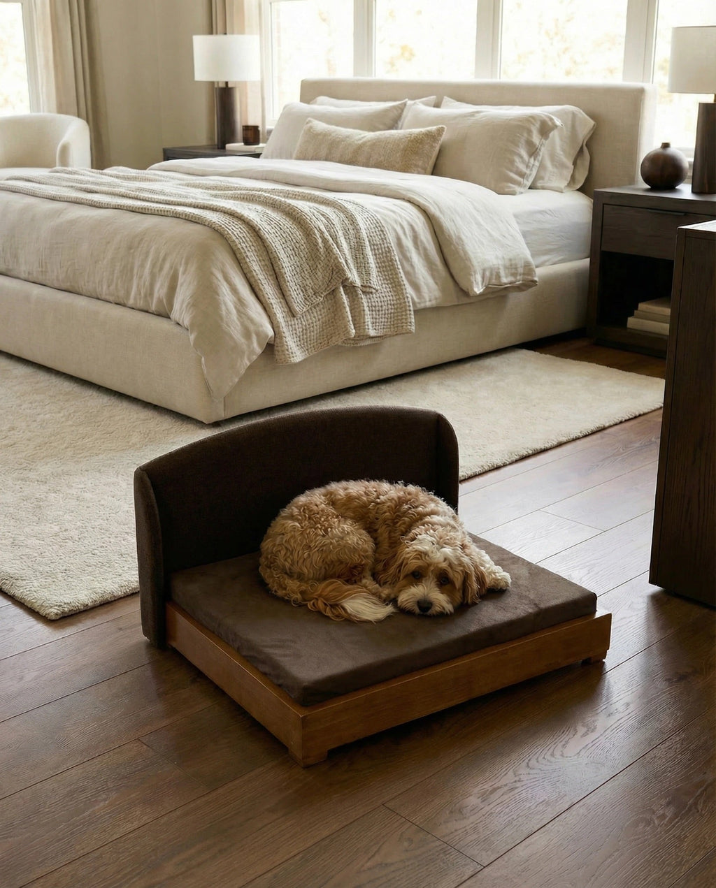 The Haven — Luxury Handcrafted Dog Bed | Solid Wood, Orthopedic, Waterproof lined Dog Bed - Lazy Paper Club