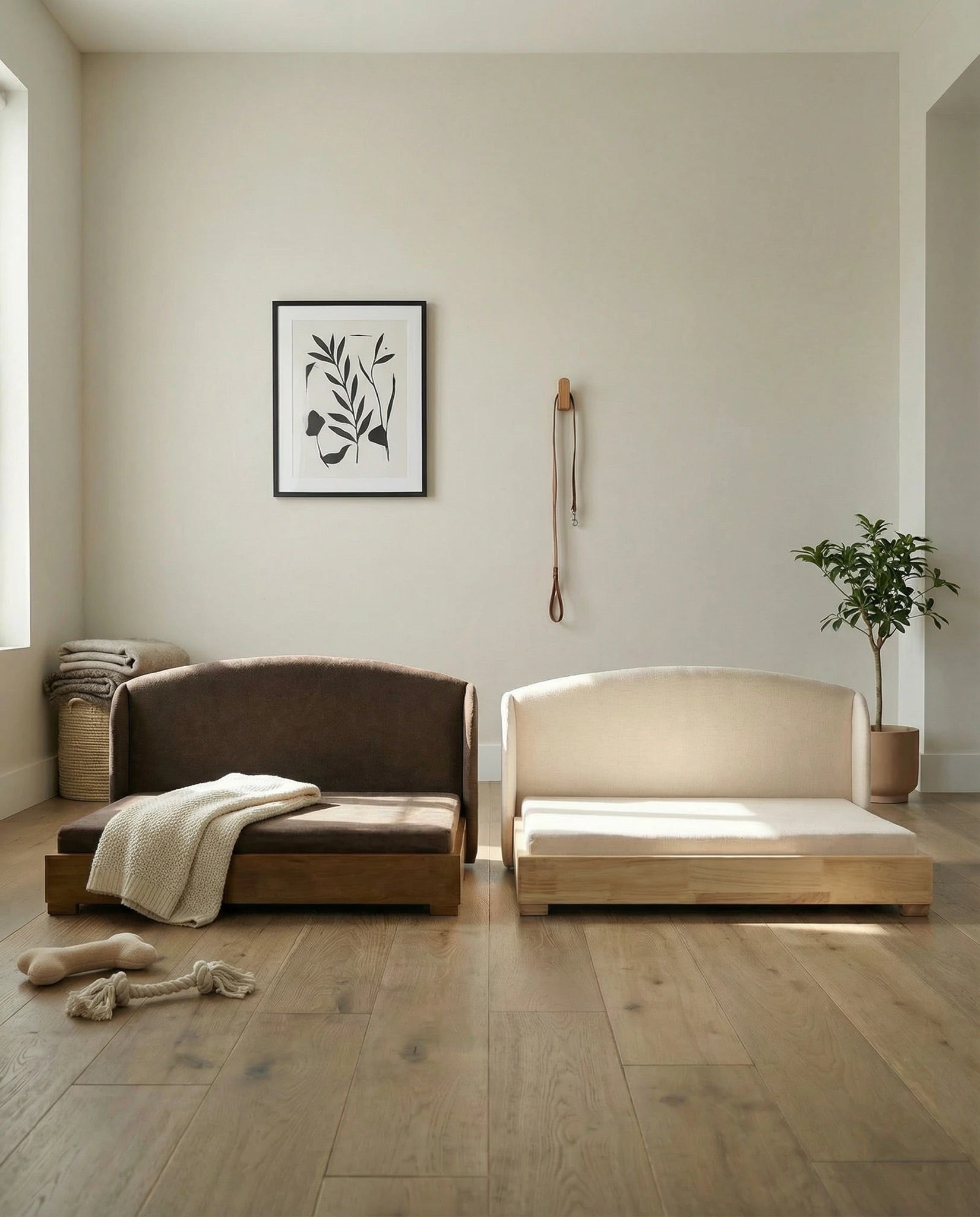The Haven — Luxury Handcrafted Dog Bed | Solid Wood, Orthopedic, Waterproof lined Dog Bed - Lazy Paper Club