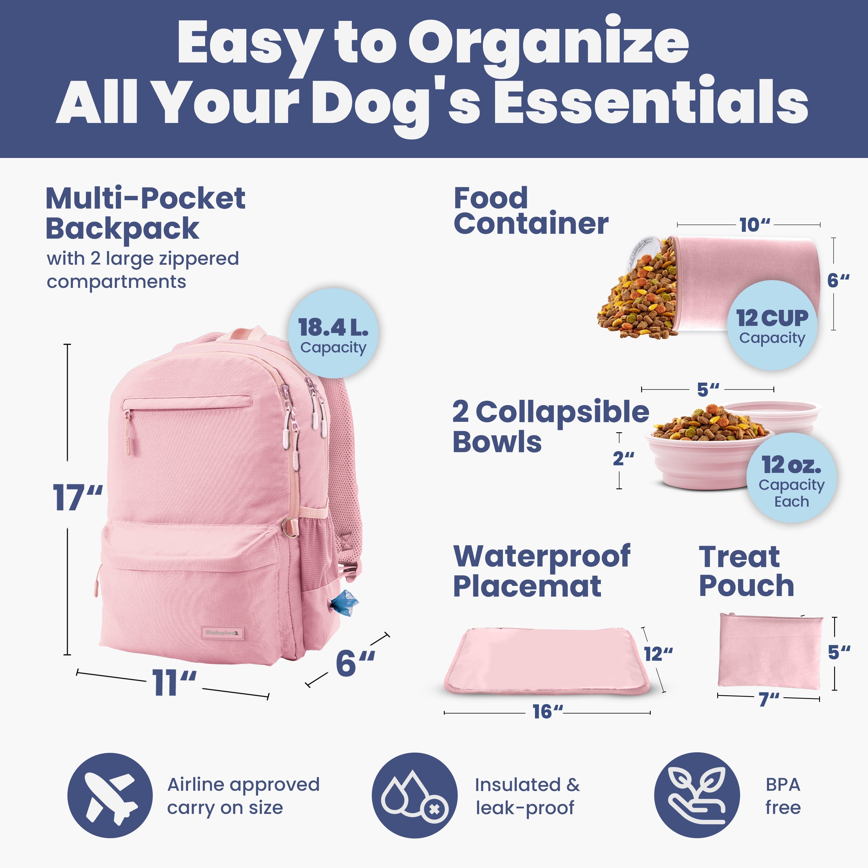 The Original Doggy Bag™ Backpack for Dog Supplies Backpack for Dog Supplies - Lazy Paper Club