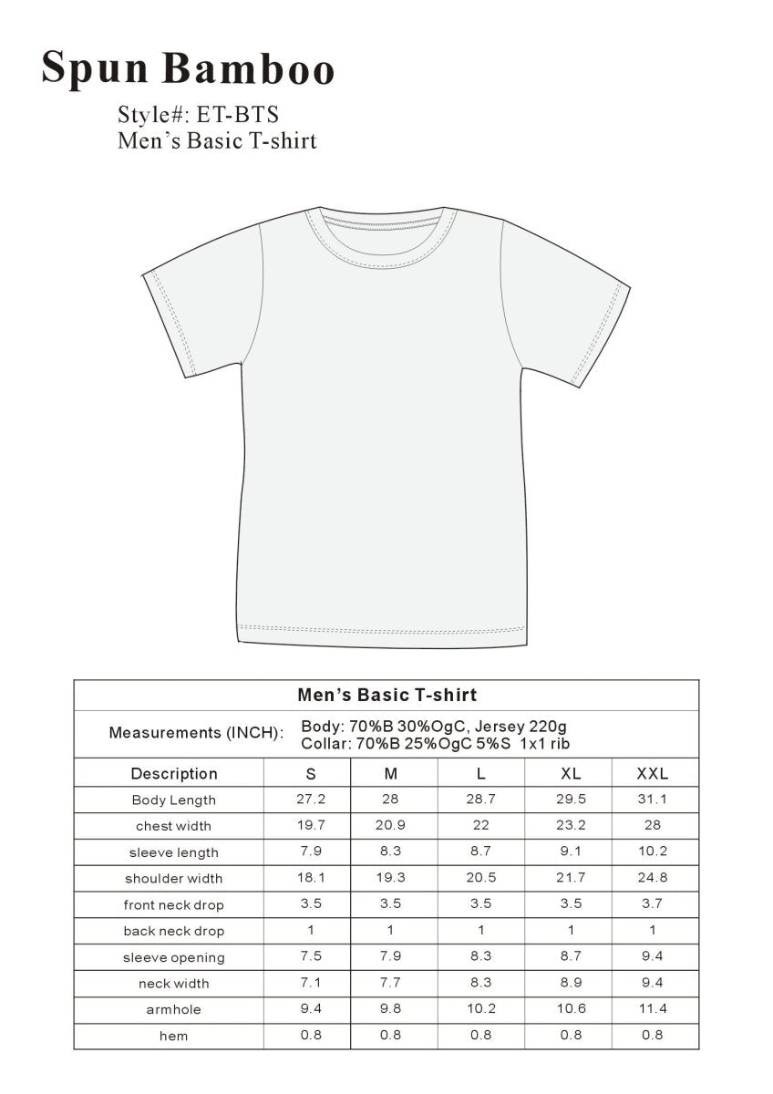 The Original Men's Bamboo Viscose/Organic Cotton Short Sleeve T-Shirt - Classic Cut mens tshirt - Lazy Paper Club