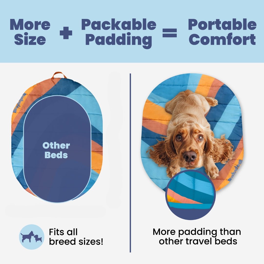 Travel Dog Bed - Foldable & Packable for Travel, Road Trip, Camping Travel Dog Bed - Lazy Paper Club