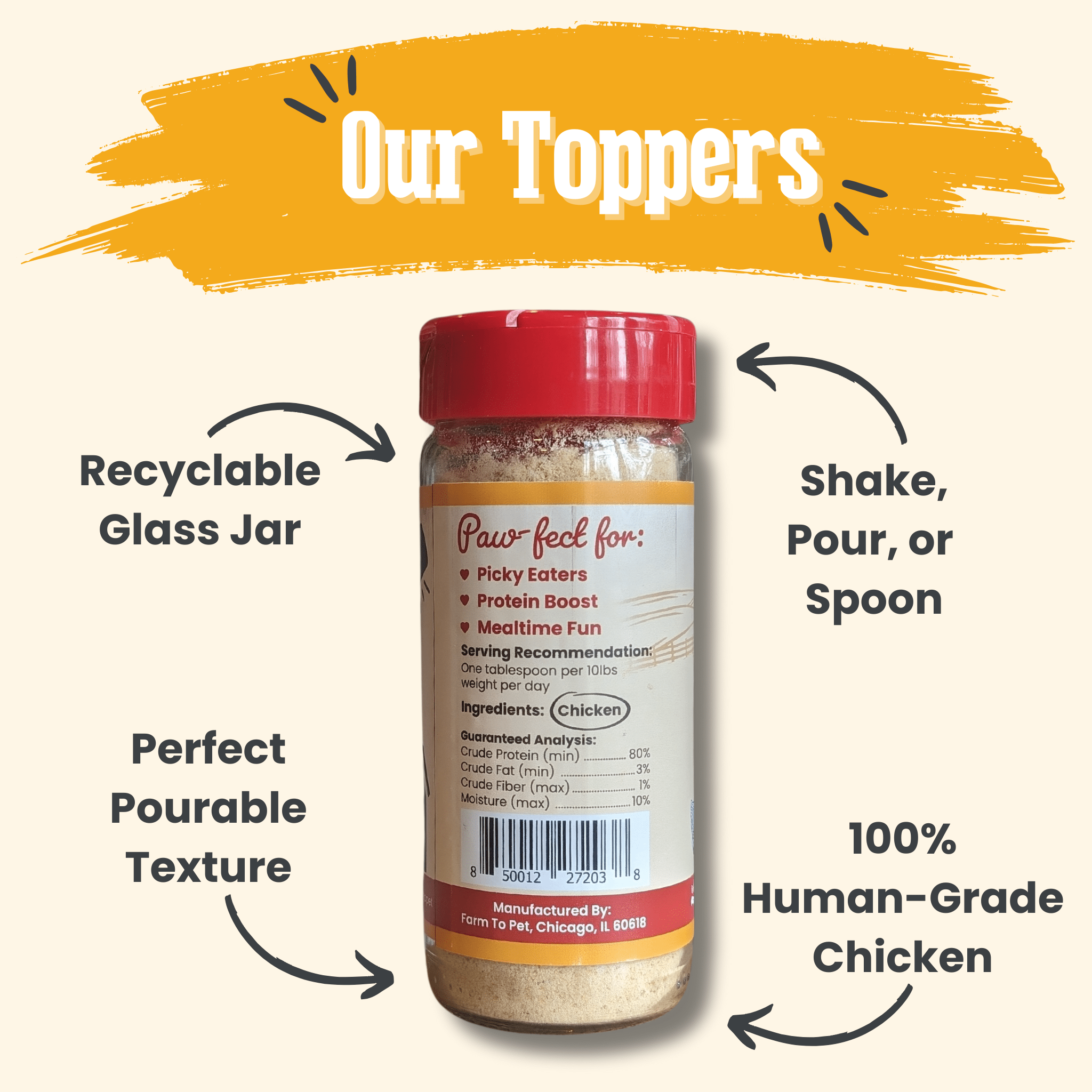 Treat Topper Chicken Dog Food Topper | Healthy Meal Supplement for Dogs Topper - Lazy Paper Club