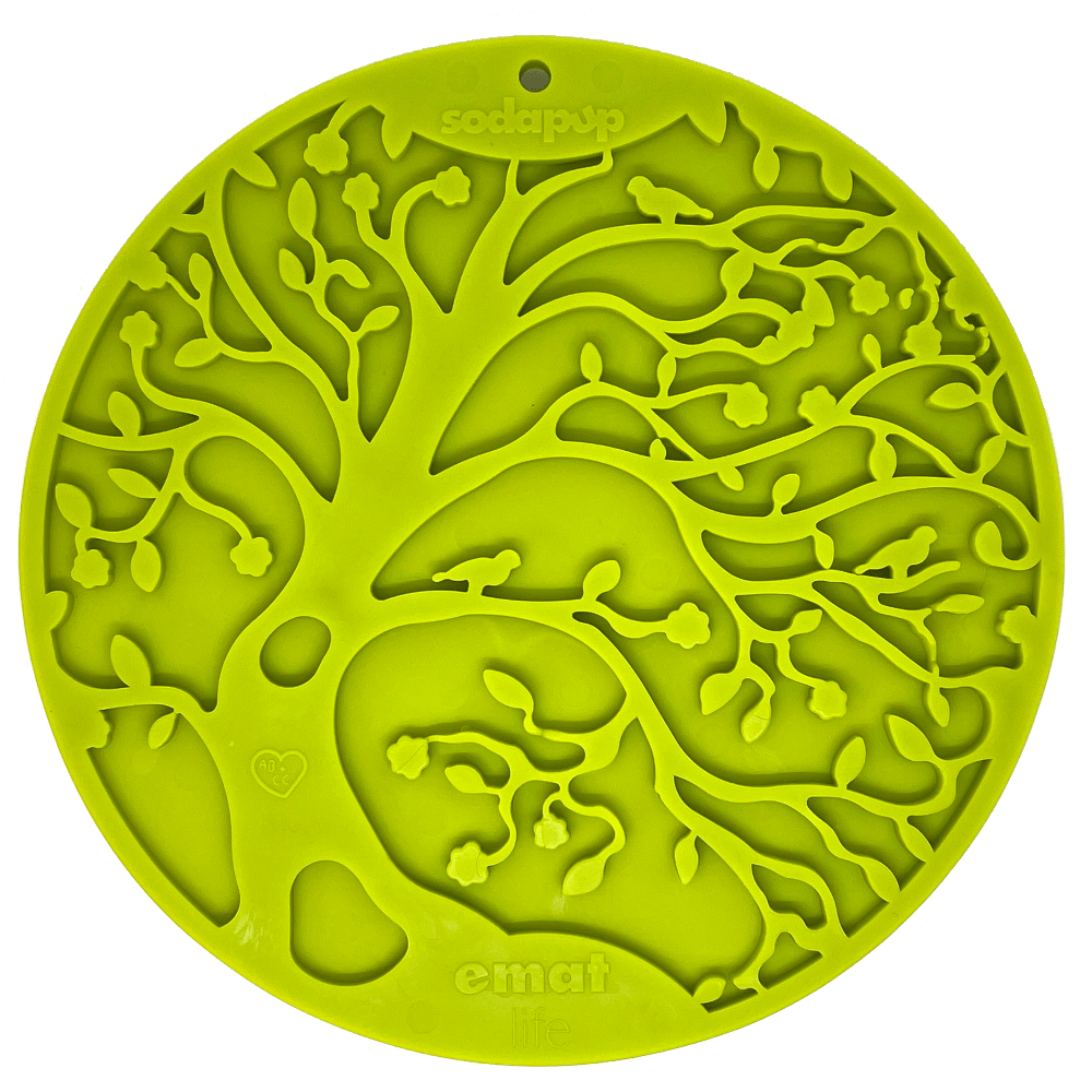 Tree of Life eMat - Enrichment Lick Mat For Dogs and Cats - With Suction Cups | Tree Design | USA Made EMAT - Lazy Paper Club
