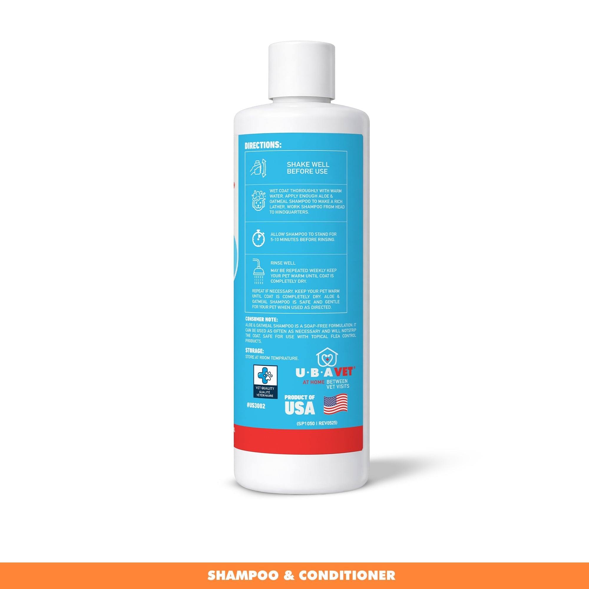UBAVET Aloe & Oatmeal Shampoo for Dogs & Cats – Gentle, Moisturizing Cleanser for Sensitive Skin (16.9 fl oz / 500ml) Shampoo - Lazy Paper Club