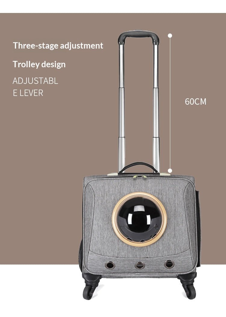 Universal-wheel Portable Pet Travel Carrier 0 - Lazy Paper Club