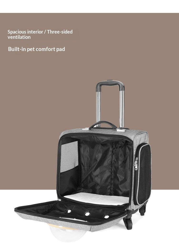 Universal-wheel Portable Pet Travel Carrier 0 - Lazy Paper Club