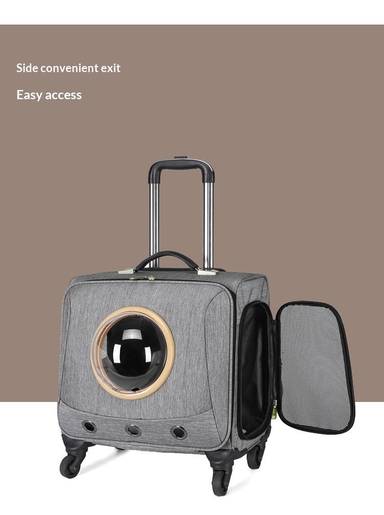 Universal-wheel Portable Pet Travel Carrier 0 - Lazy Paper Club