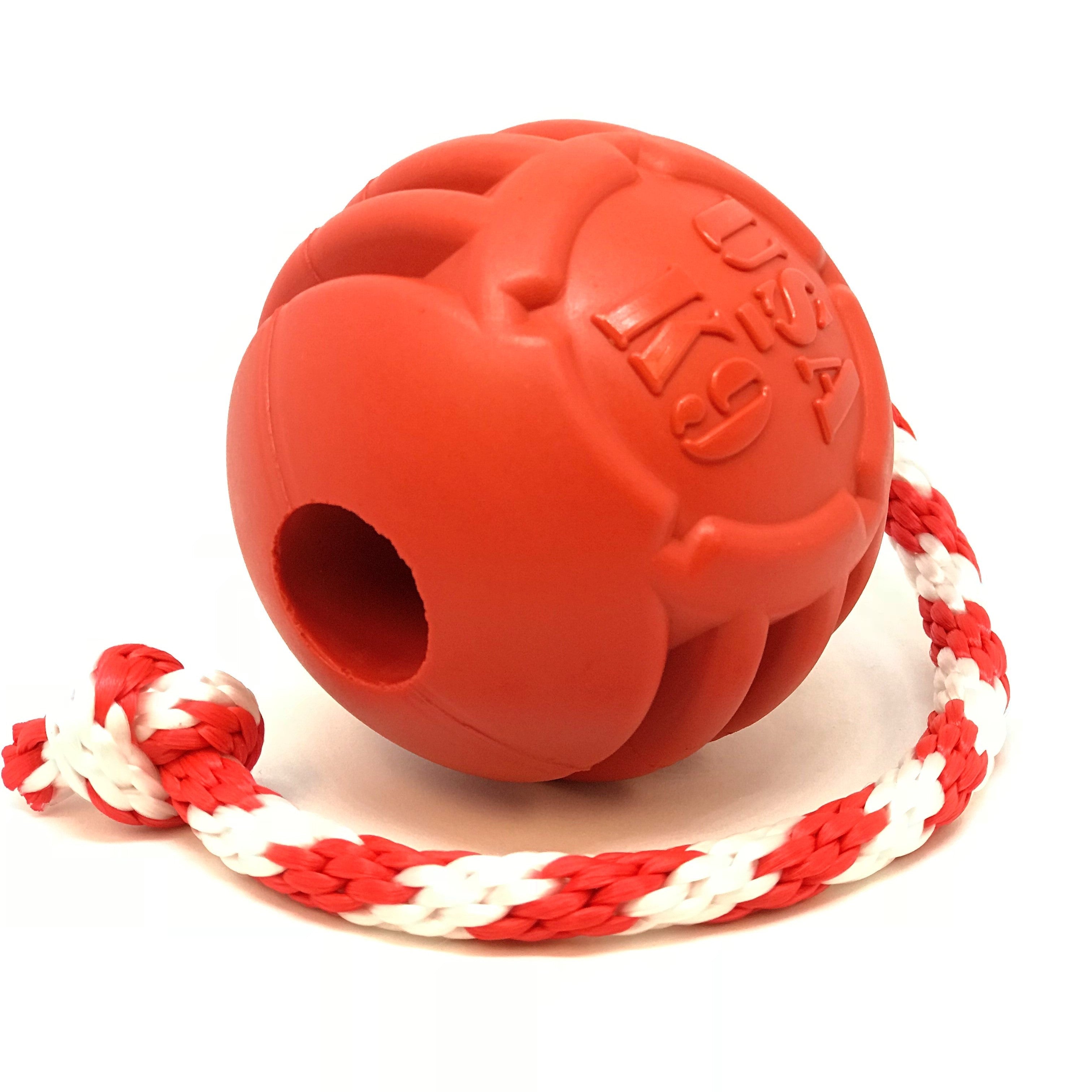 USA-K9 Stars and Stripes Rubber Dog Toy | K9 Handler Reward Toy | Red | USA Made Rubber Dog Toys - Lazy Paper Club