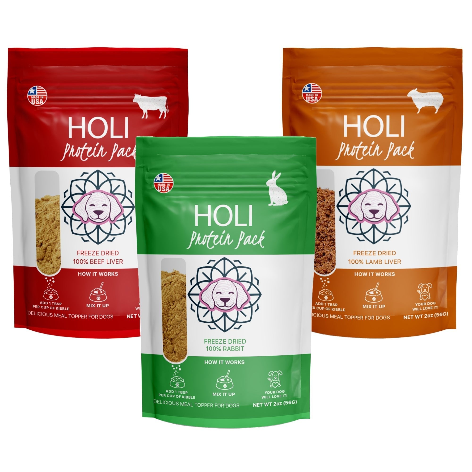 Variety Pack Dog Food Toppers - Land Lovers - Lazy Paper Club