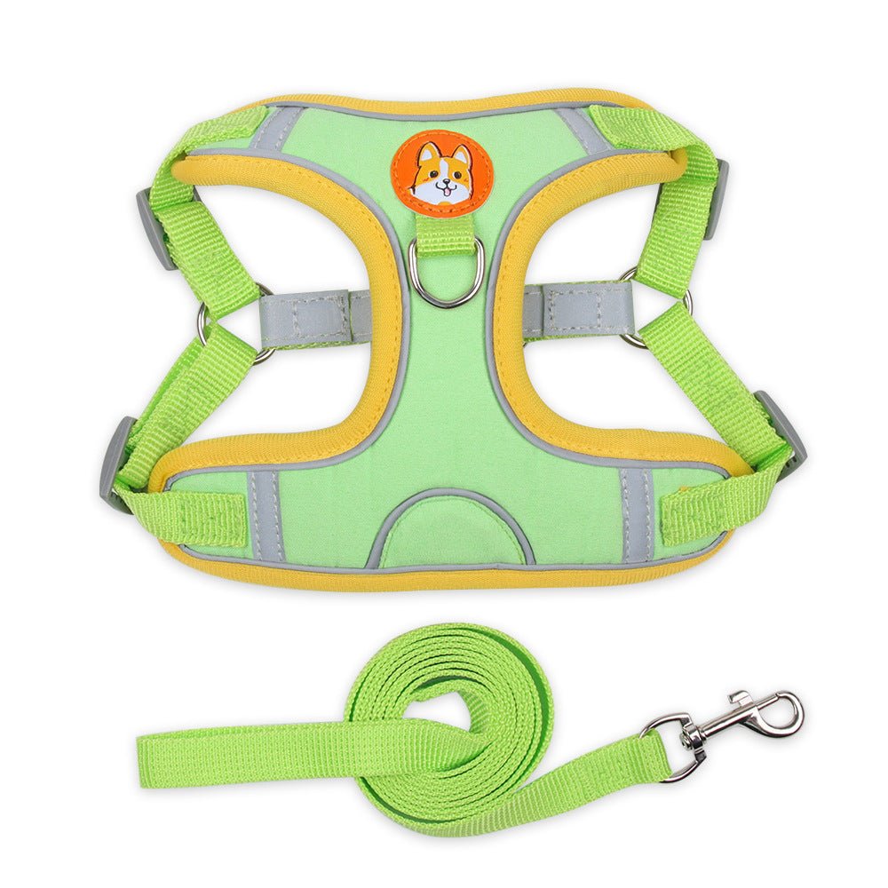 Vest Type Dog Harness Small Leash Reflective 0 - Lazy Paper Club
