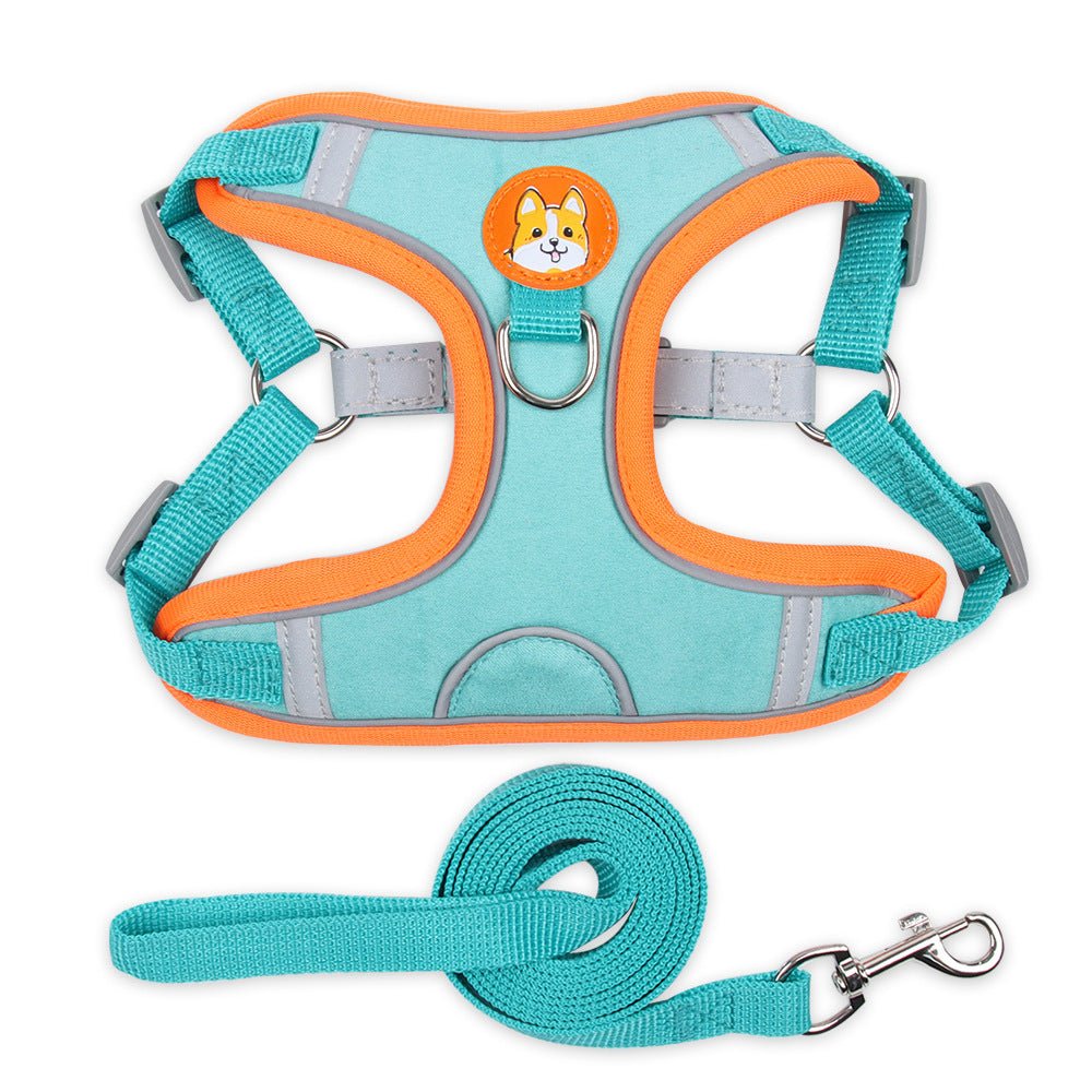 Vest Type Dog Harness Small Leash Reflective 0 - Lazy Paper Club