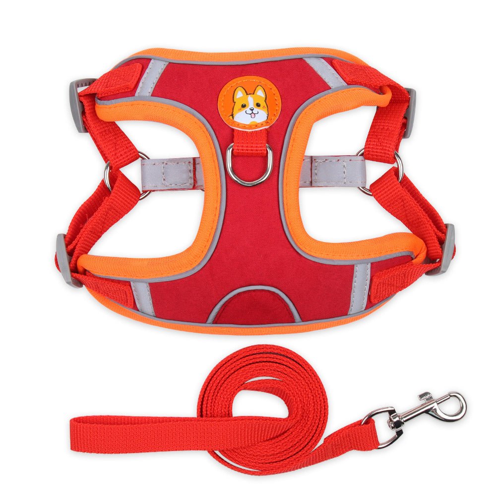 Vest Type Dog Harness Small Leash Reflective 0 - Lazy Paper Club