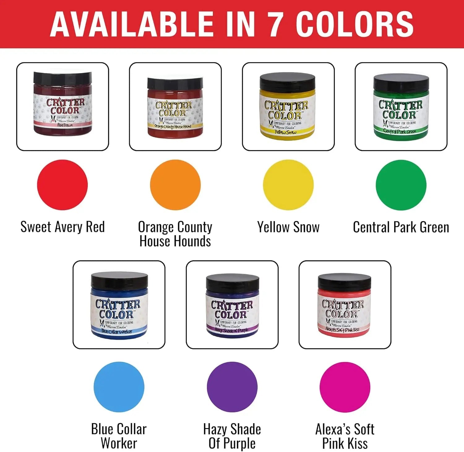 Warren London Critter Color Temporary Pet Fur Dye, Washable Non-Toxic 4oz - Lazy Paper Club