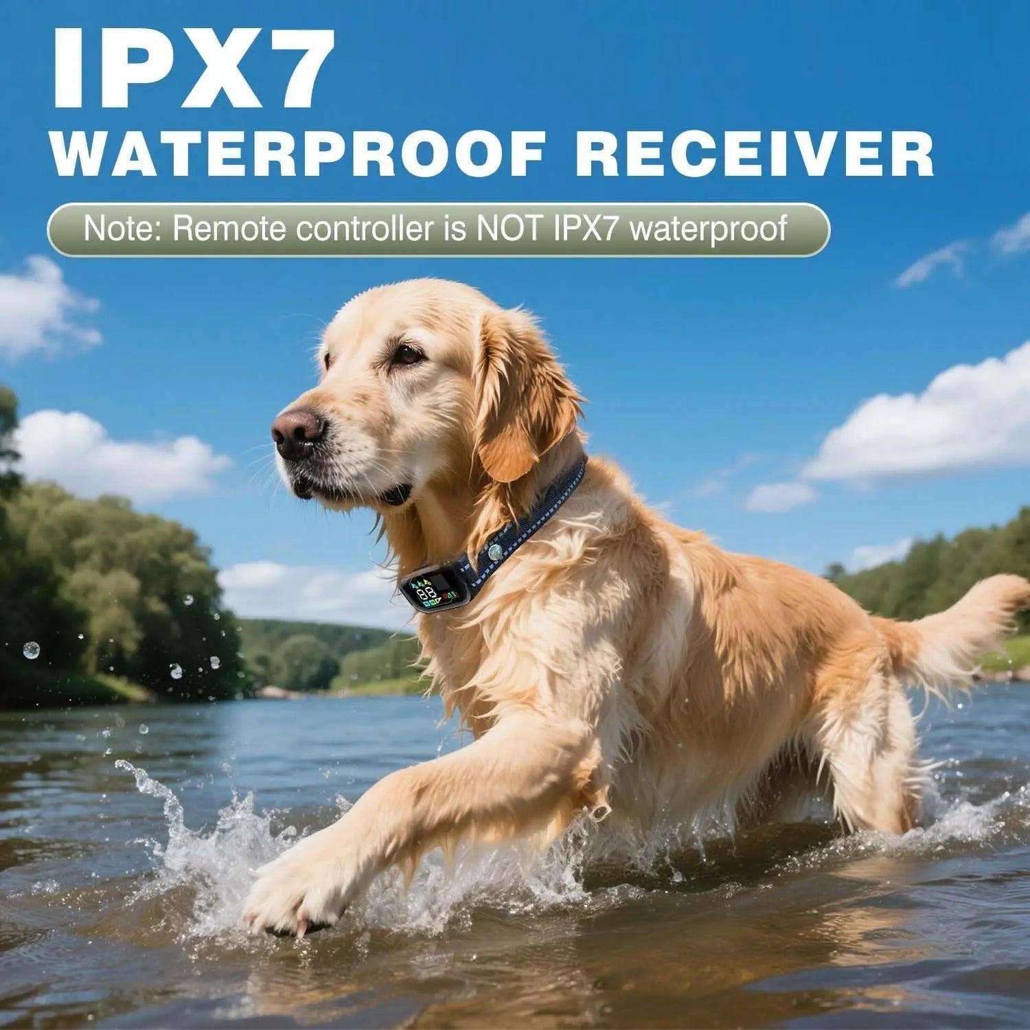 Waterproof Dog Shock Collar for up to 3 Dogs 3300FT AI Bark IPX7 Rechargeable - Lazy Paper Club
