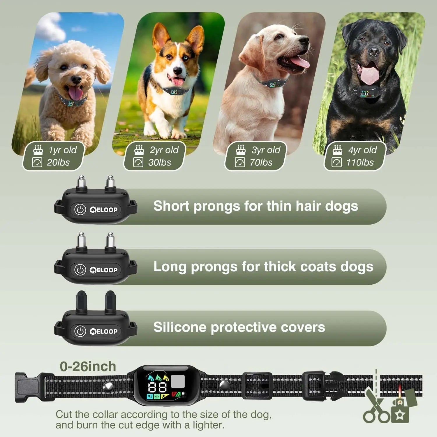 Waterproof Dog Shock Collar for up to 3 Dogs 3300FT AI Bark IPX7 Rechargeable - Lazy Paper Club